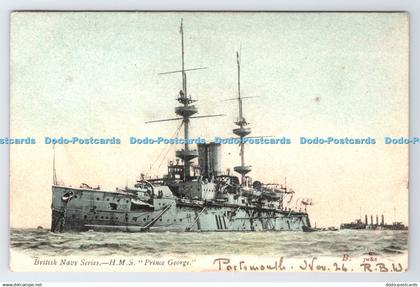 R778785 H M S Prince George British Navy Series PM Portsmouth 1903