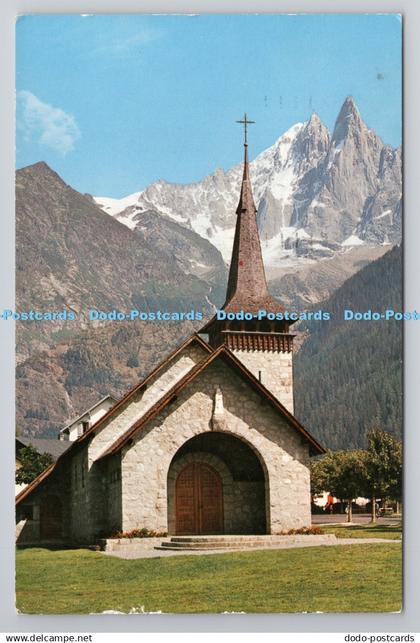 R780654 Chamonix. Mont Blanc. La Chapelle du Praz et l Aiguille du Dru. Jansol.