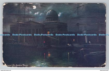 R803848 Liverpool The Custom House Liverpool by Moonlight Tuck Oilette 6443