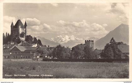 Switzerland Thun Thoune Chateau Castle vintage postcard