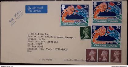 U) ENGLAND, 1994,CHANNEL TUNNEL, BRITISH LION AND FRENCH COKEREL OVER TUNNEL, QUEEN ELIZABETH II 2P, QUEEN ELIZABETH II