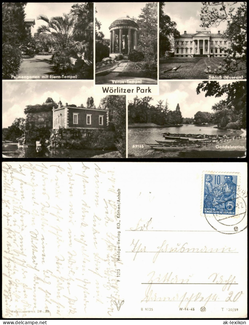 Wörlitz-Oranienbaum Landschaftspark Wörlitz DDR Mehrbild-AK Wörlitzer Park 1959
