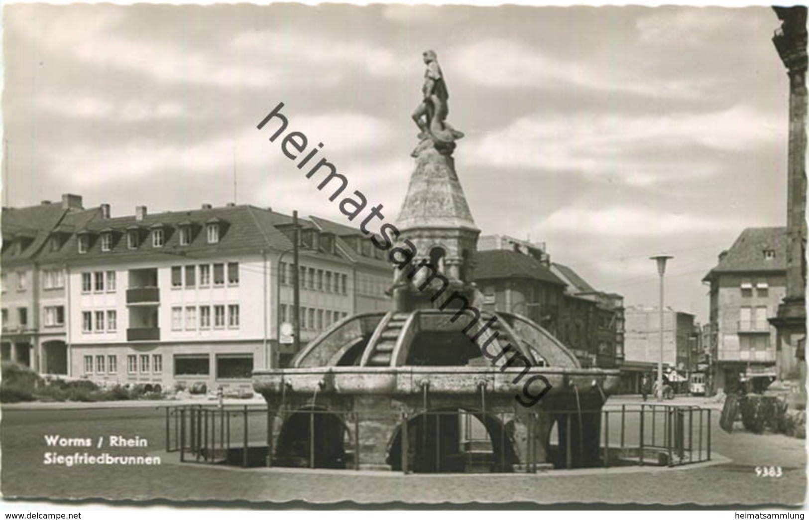 Worms - Siegfriedbrunnen - Foto-AK - Verlag Hildenbrand Göppingen