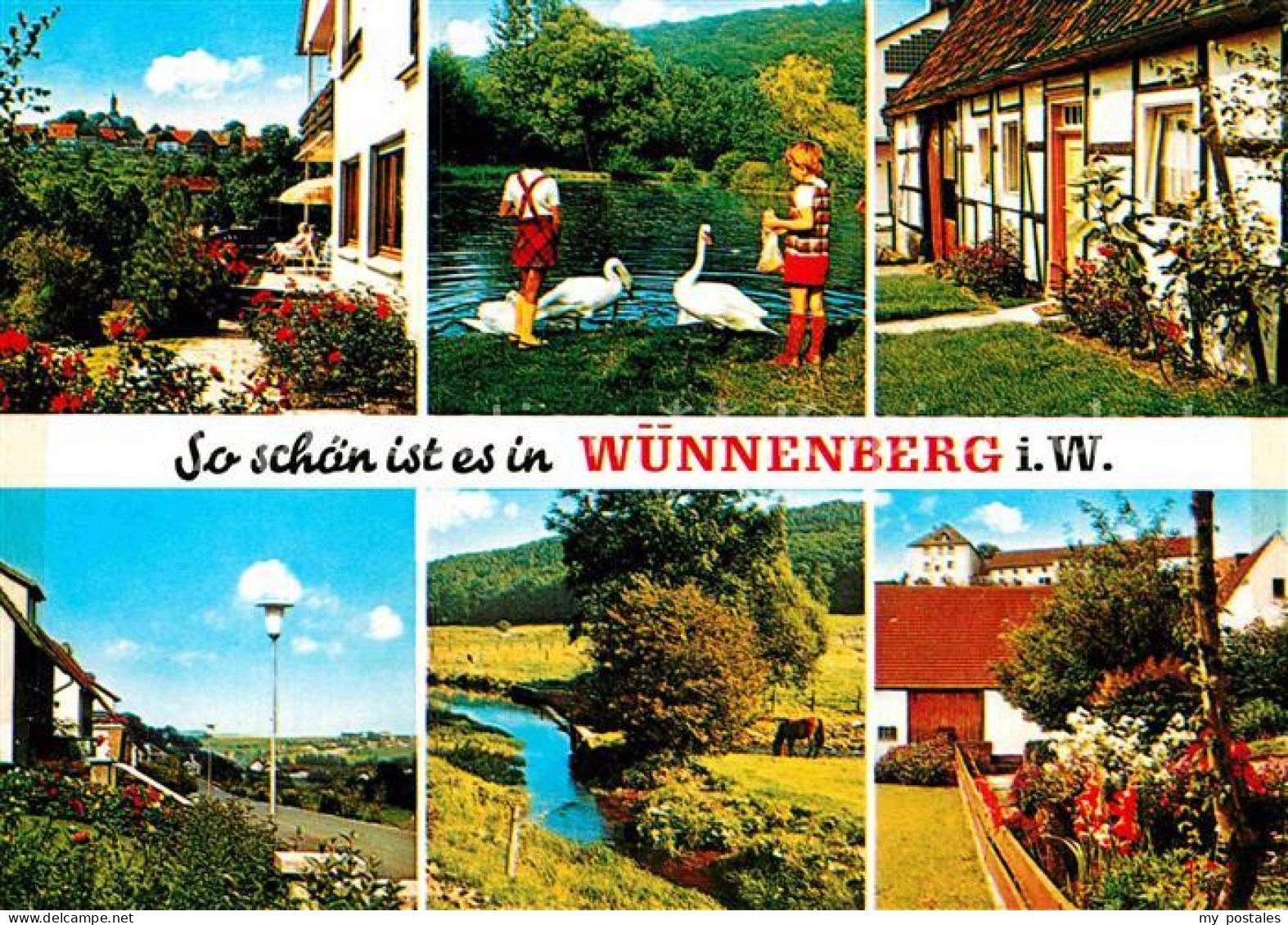 Wuennenberg Teilansichten Kneipp Luftkurort Schwanenteich Bachlauf