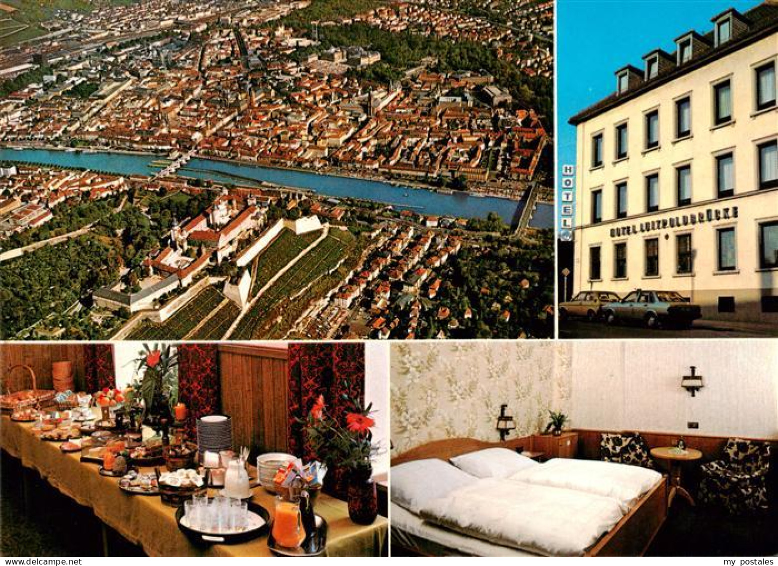 Wuerzburg Bayern Hotel Luitpoldbruecke Wuerzburg Gastraum Zimmer