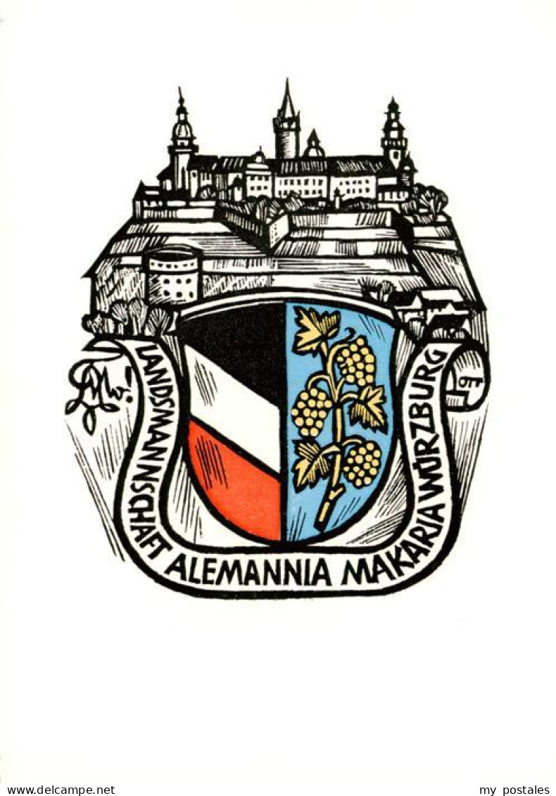 Wuerzburg Bayern Wappen der Landsmannschaft Alemannia Makaria Wuerzburg