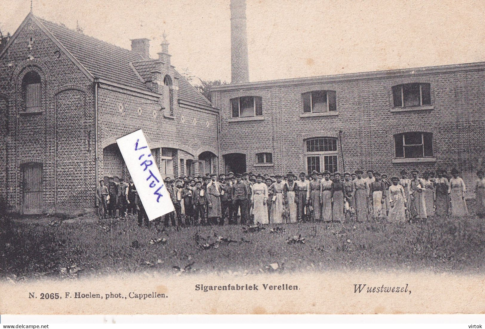 Wuustwezel :  sigarenfabriek Verellen  (  HOELEN 2065 )   1907  met zegel