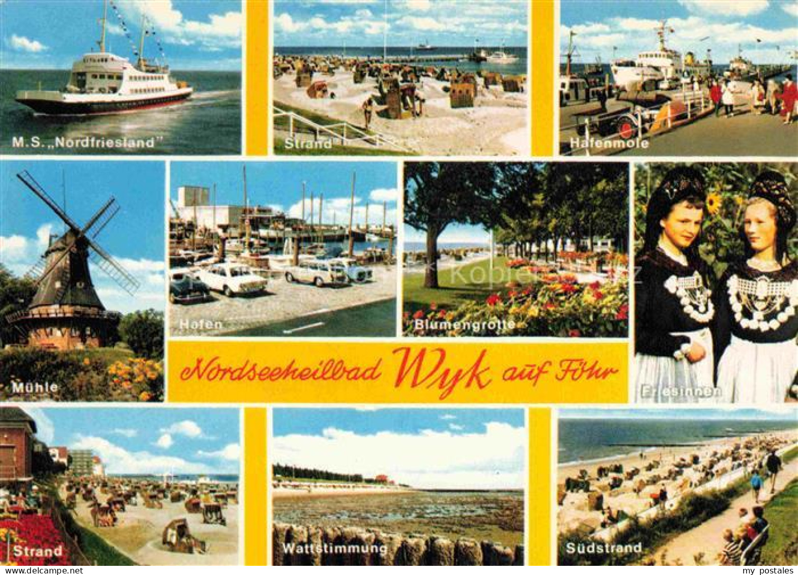 WYK  FoeHR Nordfriesland MS Nordfriesland Strand Hafenmole Muehle Hafen Blumengr