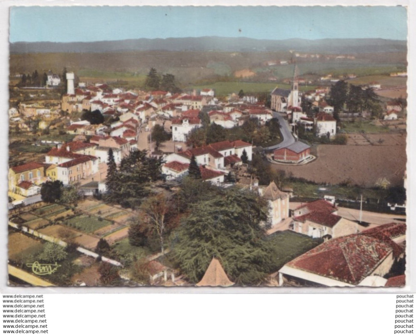 X20-47) LAROQUE TIMBAUT (LOT ET GARONNE) VUE PANORAMIQUE AERIENNE - ( 2 SCANS )
