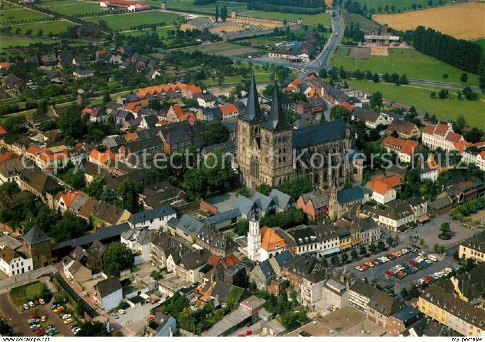 Xanten Dom Archaeologischer Park Fliegeraufnahme