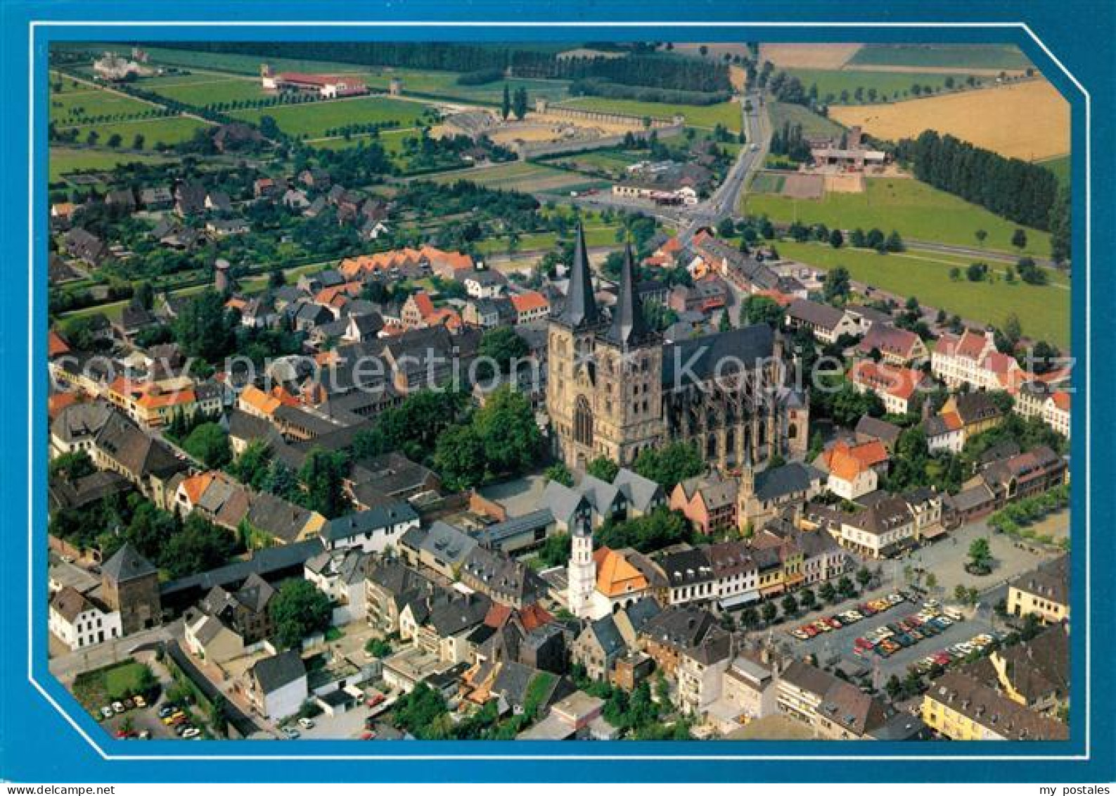 Xanten Fliegeraufnahme Kirche Theater