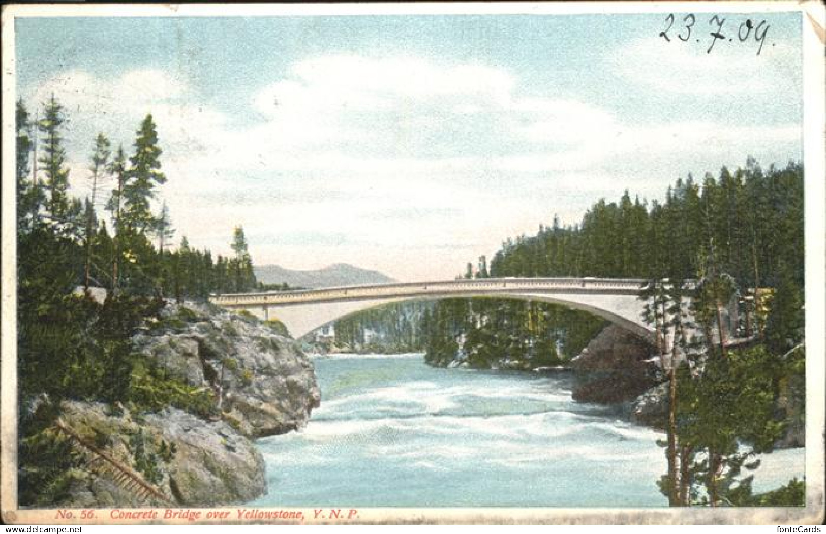 Yellowstone National Park Concrete Bridge over Yellowstone