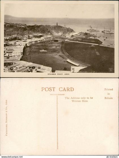 Postcard Aden Jemen عدن Steamer Point/Dampfer 1926