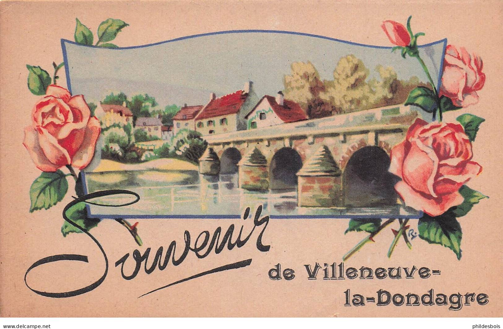YONNE  VILLENEUVE LA DONDAGRE  souvenir de ....