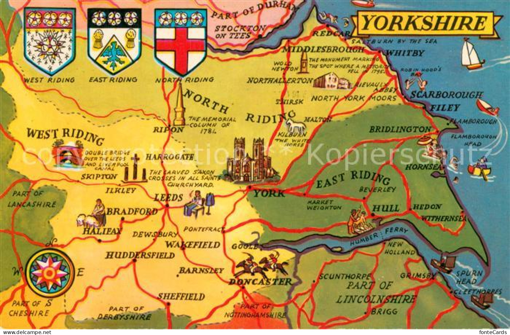 Yorkshire Coast Karte Yorkshire