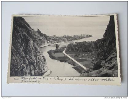 AK 1936 Jugoslawien / Kroatien. Omis. Bucht. Kleines Städtchen...