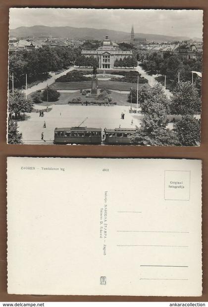 AC - ZAGREB TOMISLAVOV TRG TRAM YUGOSLAVIA CARTE POSTALE  POST CARD