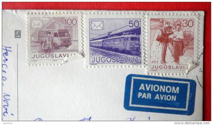 streets - cannon - train - Herceg Novi - Montenegro - Yugoslavia - sent from Yugoslavia to Estonia USSR 1987