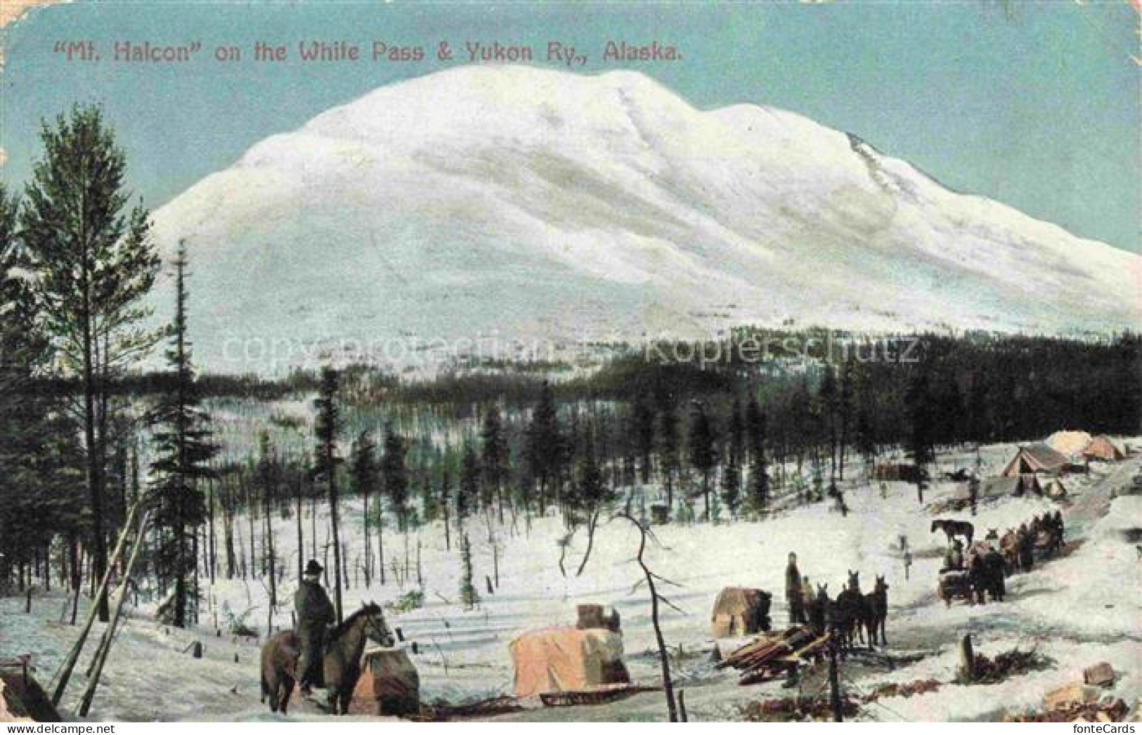 Yukon Alaska USA Mt Halcon on the White Pass and Yukon Ry