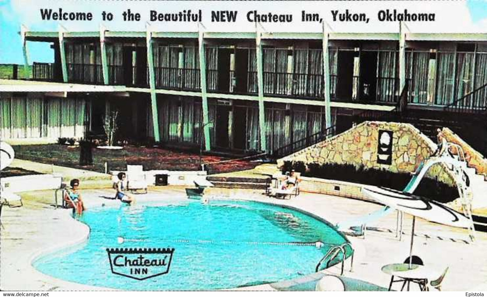►   Yukon (Oklahoma) - Route 66 The CHATEAU INN MOTOR HOTEL   swimming pool 1950/60s