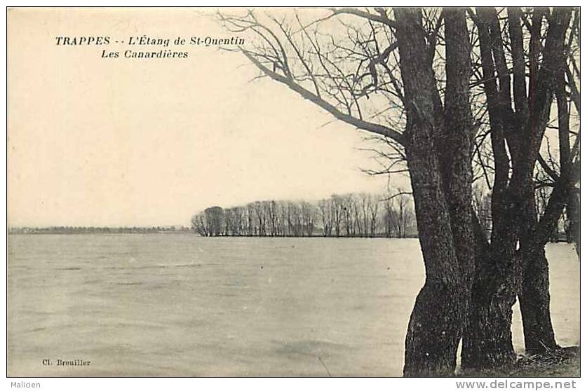 yvelines  -ref B489- trappes - l etang de st quentin - les canardieres  -carte bon etat -