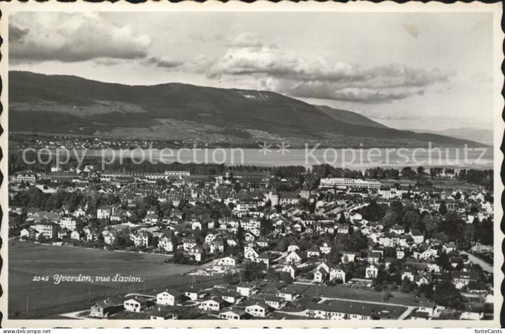 Yverdon VD Panorama Neuenburgersee Fliegeraufnahme