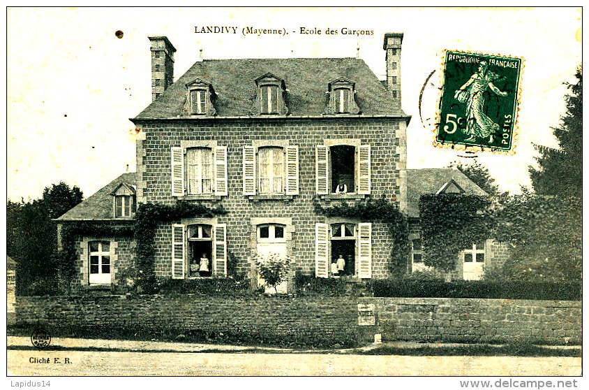 Z Z -392 /    C P A  - LANDIVY     (53) ECOLE DES GARCONS