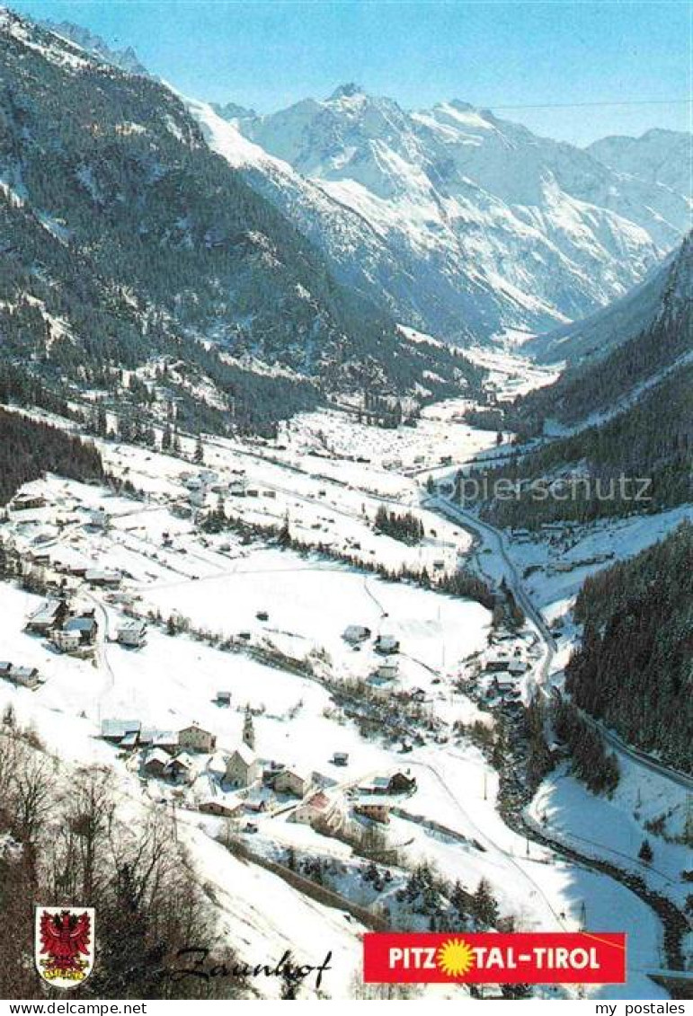 Zaunhof St Leonhard Pitztal Tirol AT Pitztal Alpental Bergdorf Schnee Fliegerauf