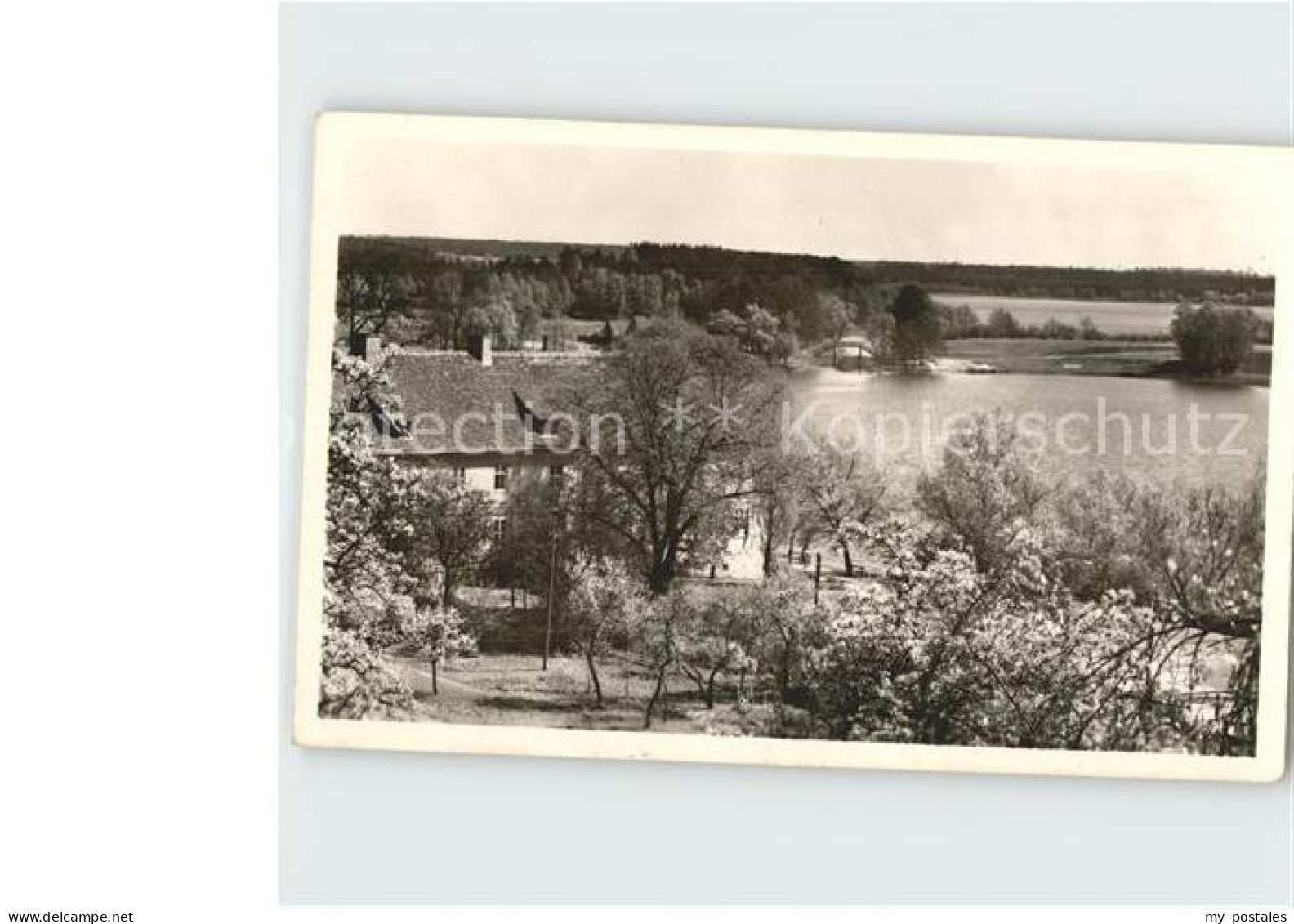 Zechlin Pommern Flecken Schwarzer See mit Schule