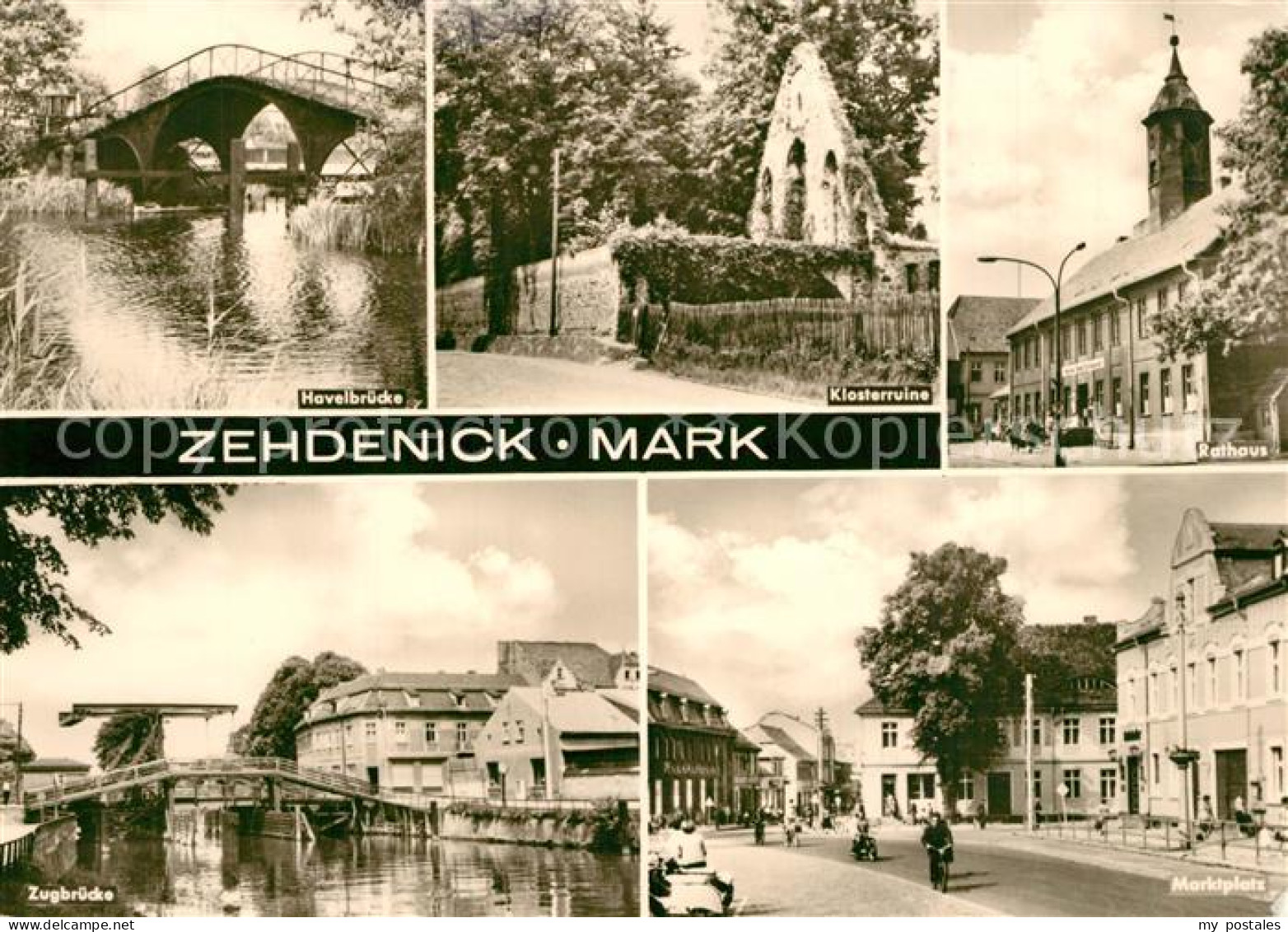 Zehdenick Havelbruecke Klosterruine Rathaus Marktplatz Zugbruecke