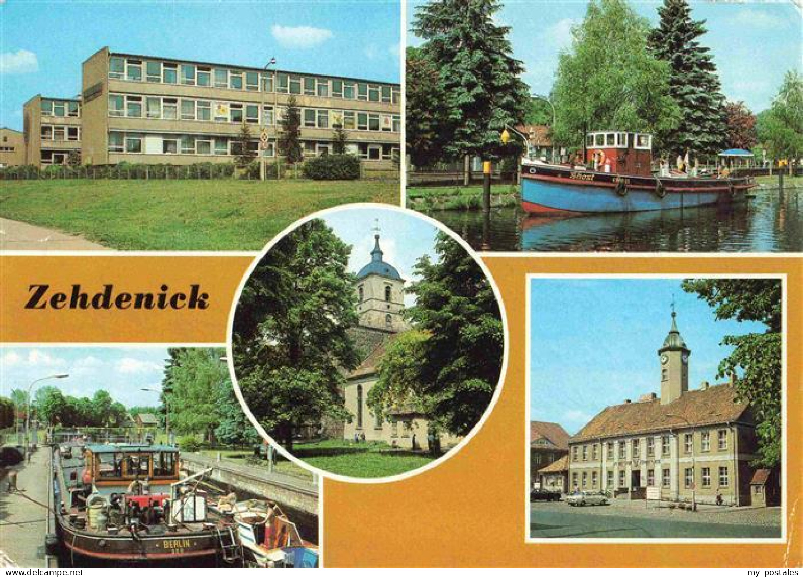 Zehdenick Karl Marx Oberschule Am Hafen Schleuse Pfarrkirche Rathaus