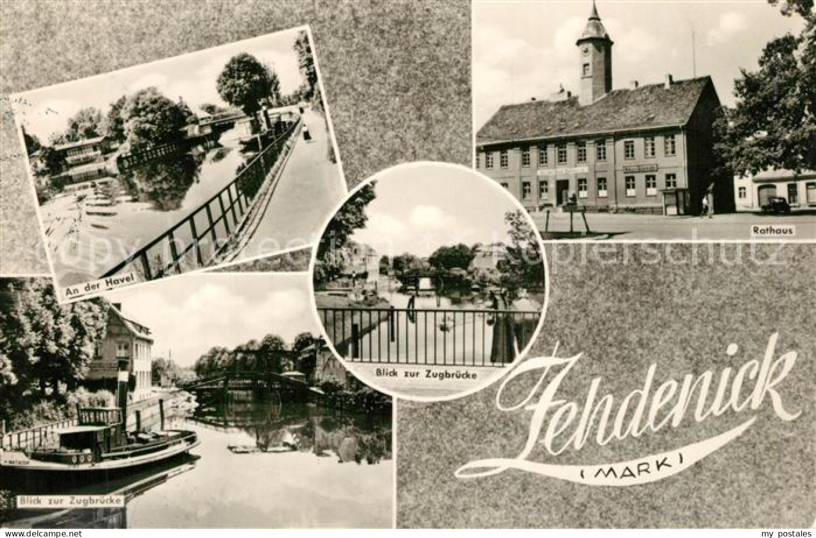 Zehdenick Partie an der Havel Zugbruecke Rathaus