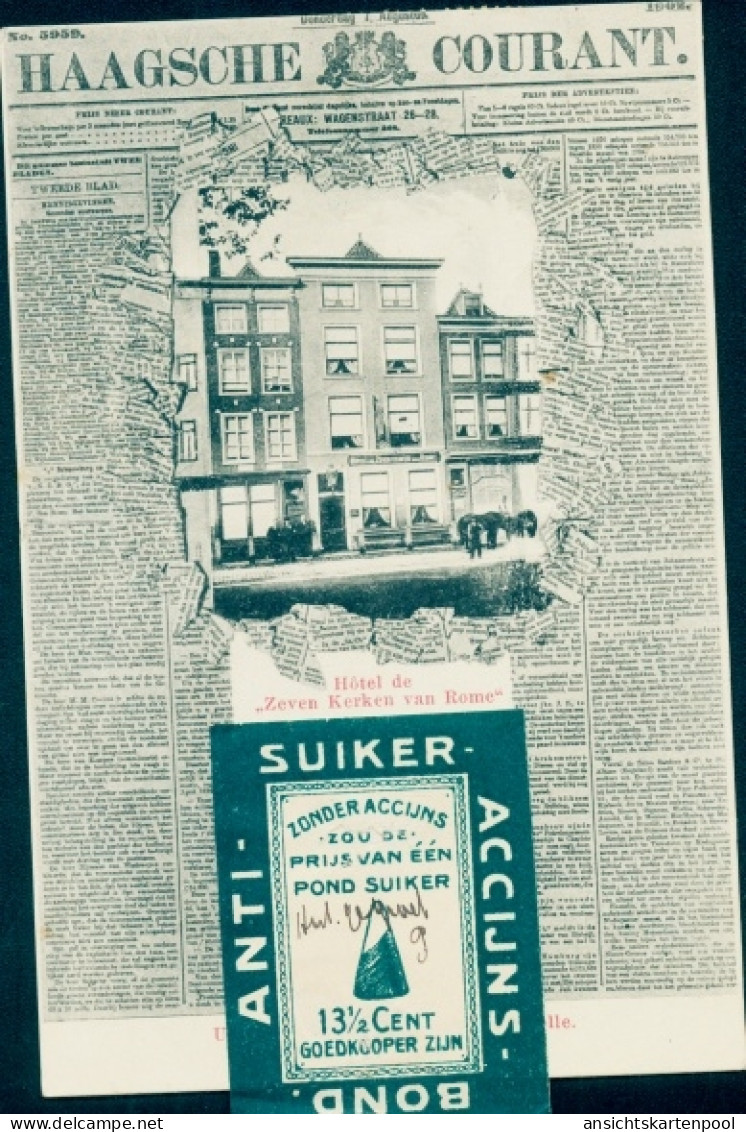 Zeitungs CPA Den Haag Südholland Niederlande, Haagsche Courant, Hoel de Zeven Kerken van Rome