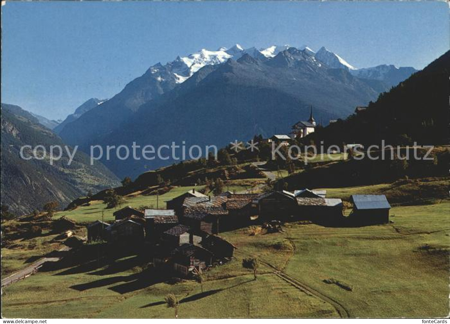Zeneggen mit Balfrin und Mischabelgruppe