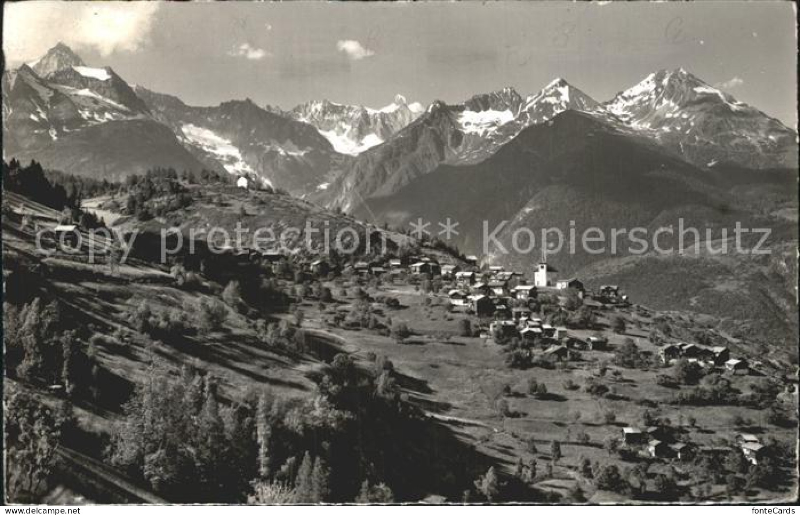 Zeneggen mit Bietschhorn Stockhorn Loetschebreithorn