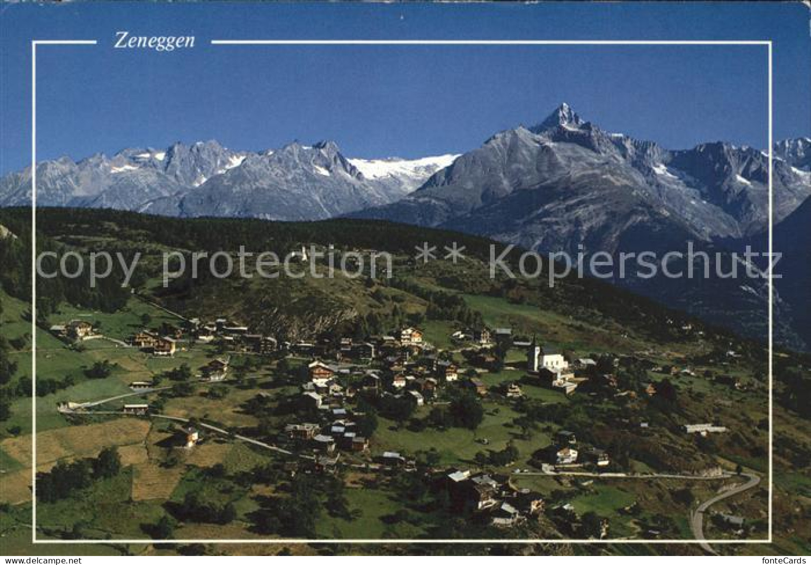 Zeneggen Totalansicht mit Bietschhorn