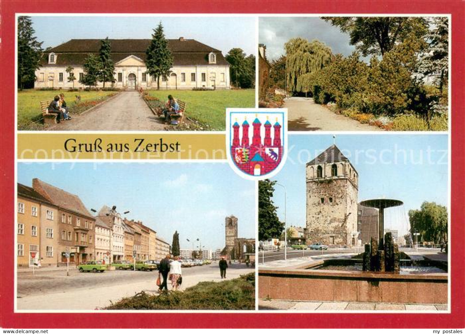 Zerbst Stadthalle Stadtpark Markt Brunnen Dicker Turm