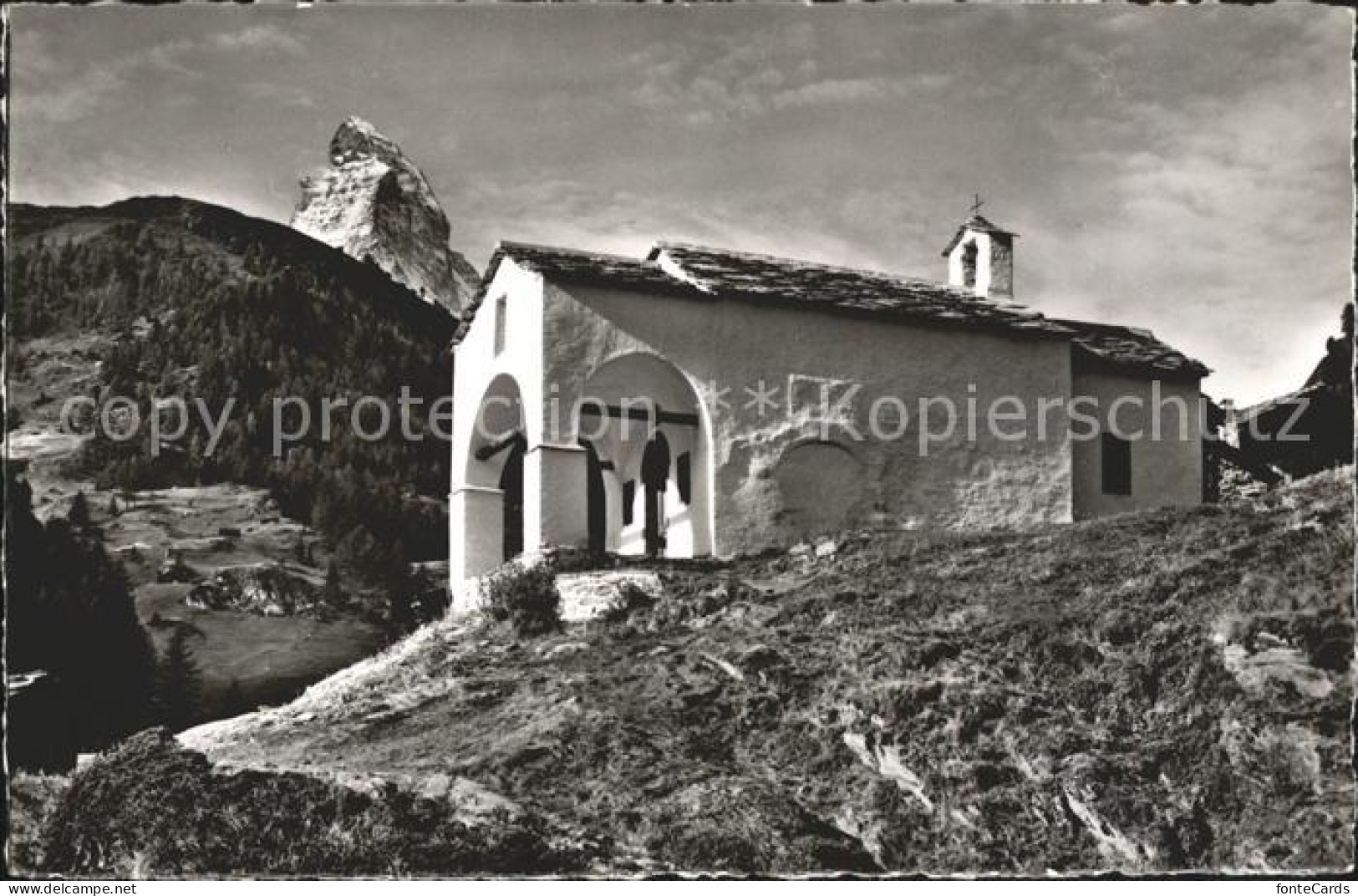 Zermatt VS Blatten Kirche Matterhorn