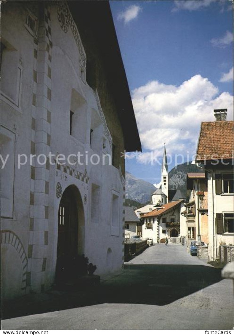 Zernez GR Dorfpartie Alt Zernez Kirche