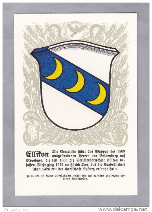 ZH ELLIKON Zürcher Gemeindewappen ungebraucht