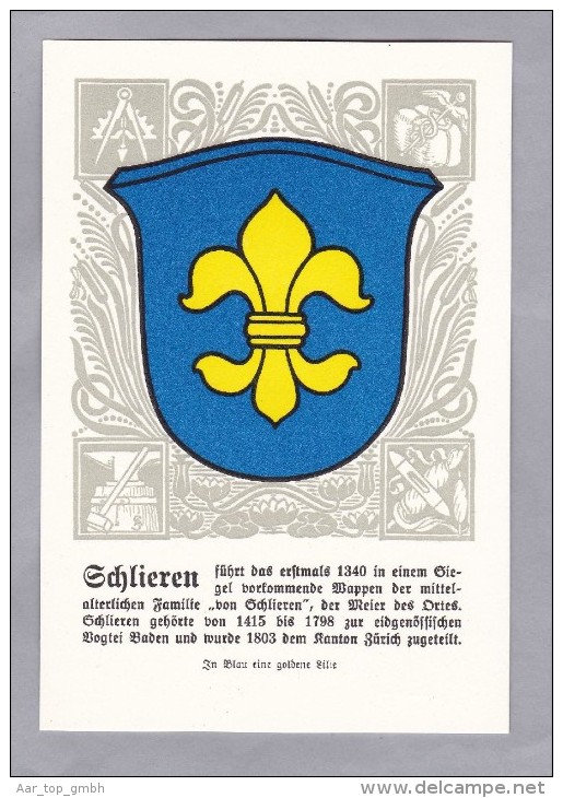 ZH SCHLIEREN Zürcher Gemeindewappen ungebraucht