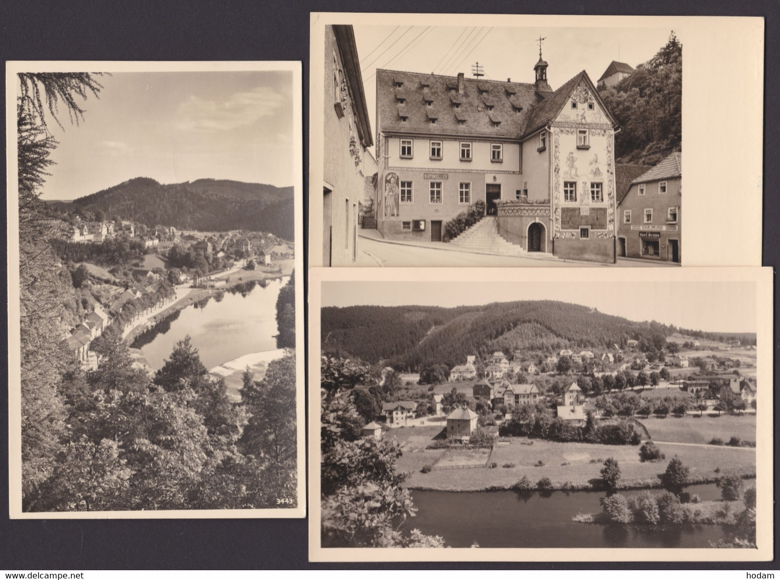 "Ziegenrück", 3 versch. Fotokarten, alle 1955 gelaufen