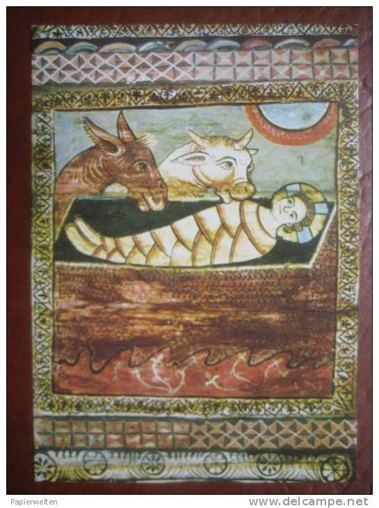 Zillis-Reischen (GR) - Kirche St Martin: Kirchendecke Detail Jesuskind in der Krippe