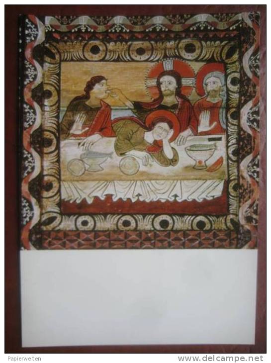 Zillis-Reischen (GR) - Kirche St Martin: Kirchendecke Detail Letzte Abendmahl