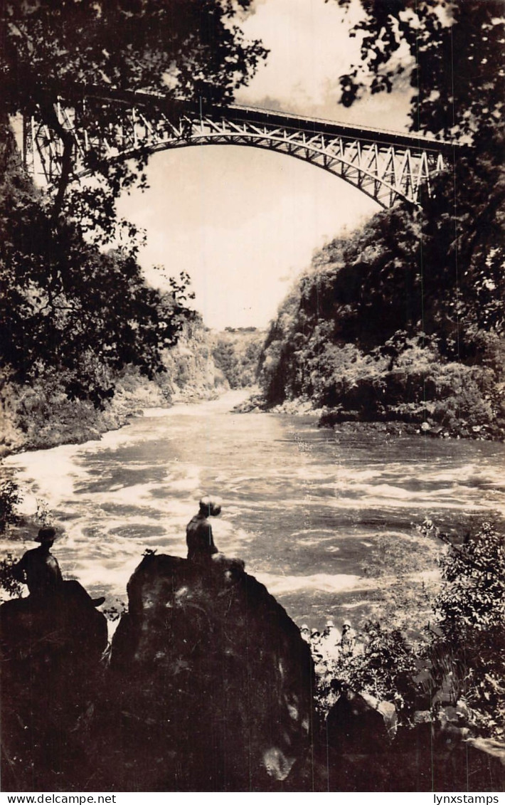 Zimbabwe Victoria Falls Bridge and Boiling Pot vintage postcard