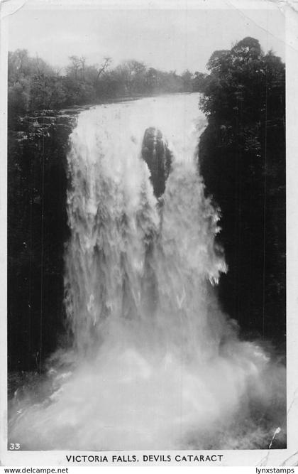 A718 Zimbabwe Victoria Falls Devils Cataract vintage postcard
