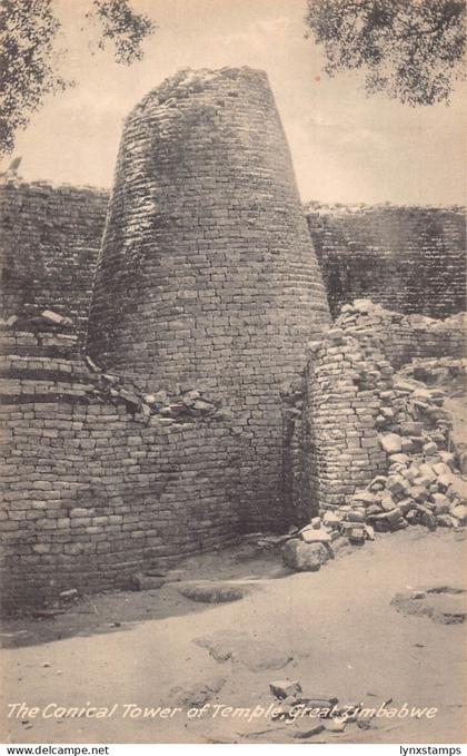 A939 Zimbabwe Conical Tower of Temple vintage postcard