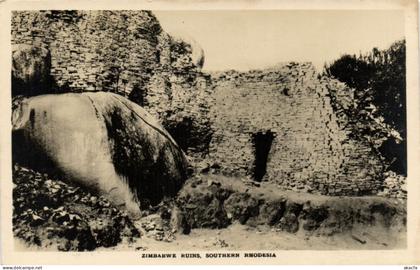 PC RHODESIA AFRICA ZIMBABWE RUINS REAL PHOTO POSTCARD (b63678)