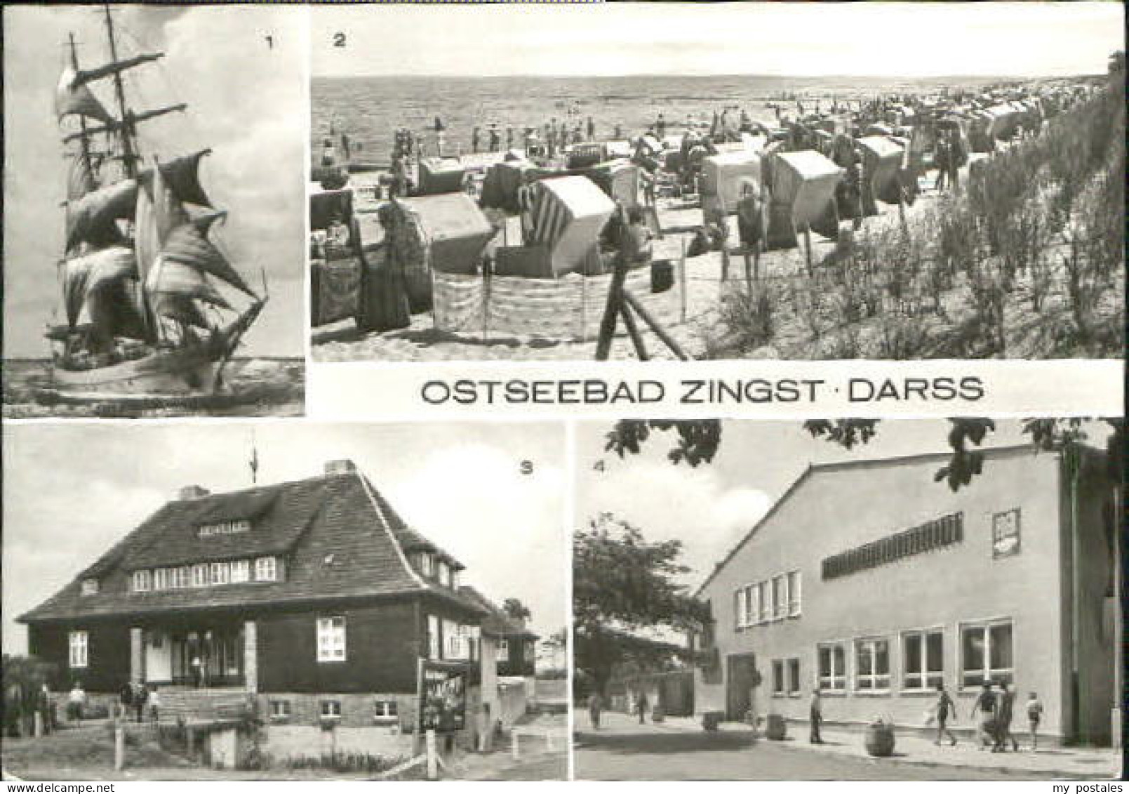 Zingst Ostseebad Zingst Schiff Strand Kurhaus Heim x 1970