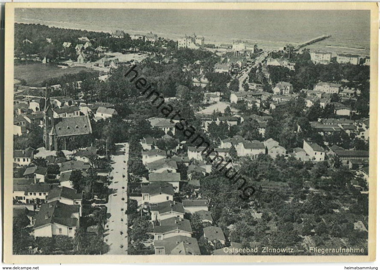 Zinnowitz - Fliegeraufnahme 30er Jahre AK-Großformat - Verlag Albert Paetzold Zinnowitz